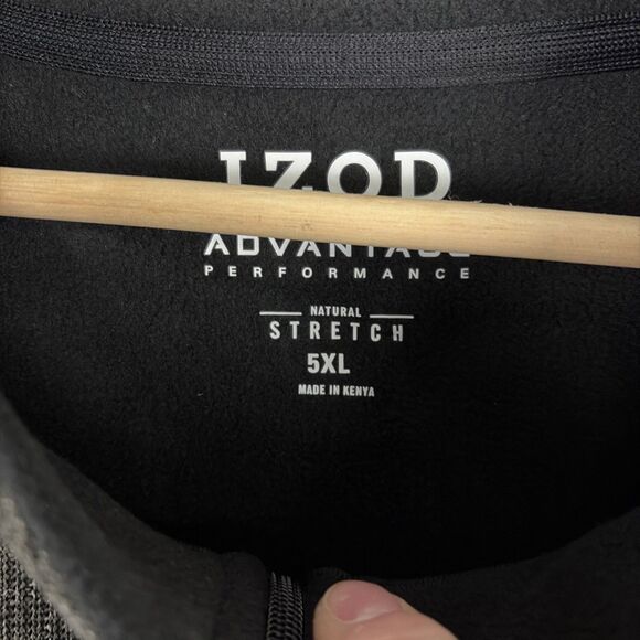 IZOD Perform Shaker Fleece Full Zip Black Jacket Big & Tall Size 5XL Stretch NWT - Picture 5 of 8